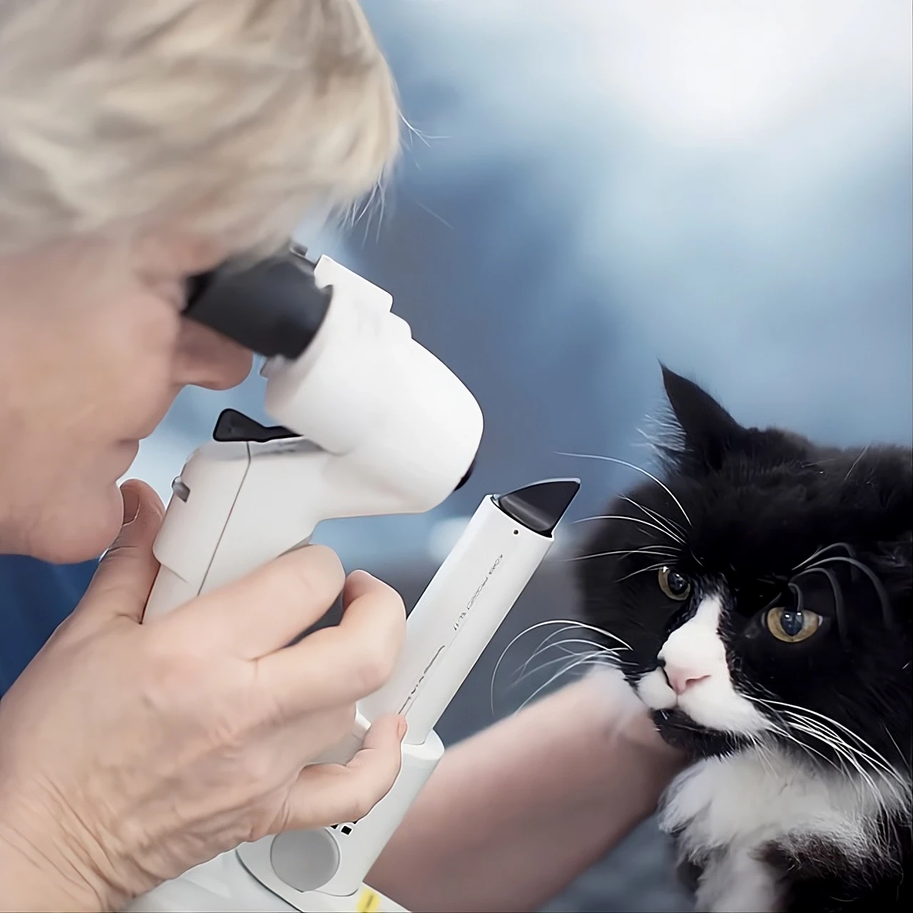 Ophthalmology specialist treating patient at Platypus Veterinary Clinic, El Puerto de Santa María